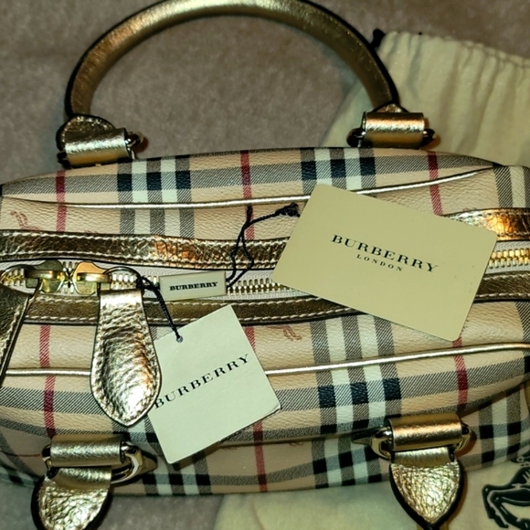 Burberry Prorsum Bennett Gold Coated Canvas Satchel/Boston Bag - Picture 12 of 16